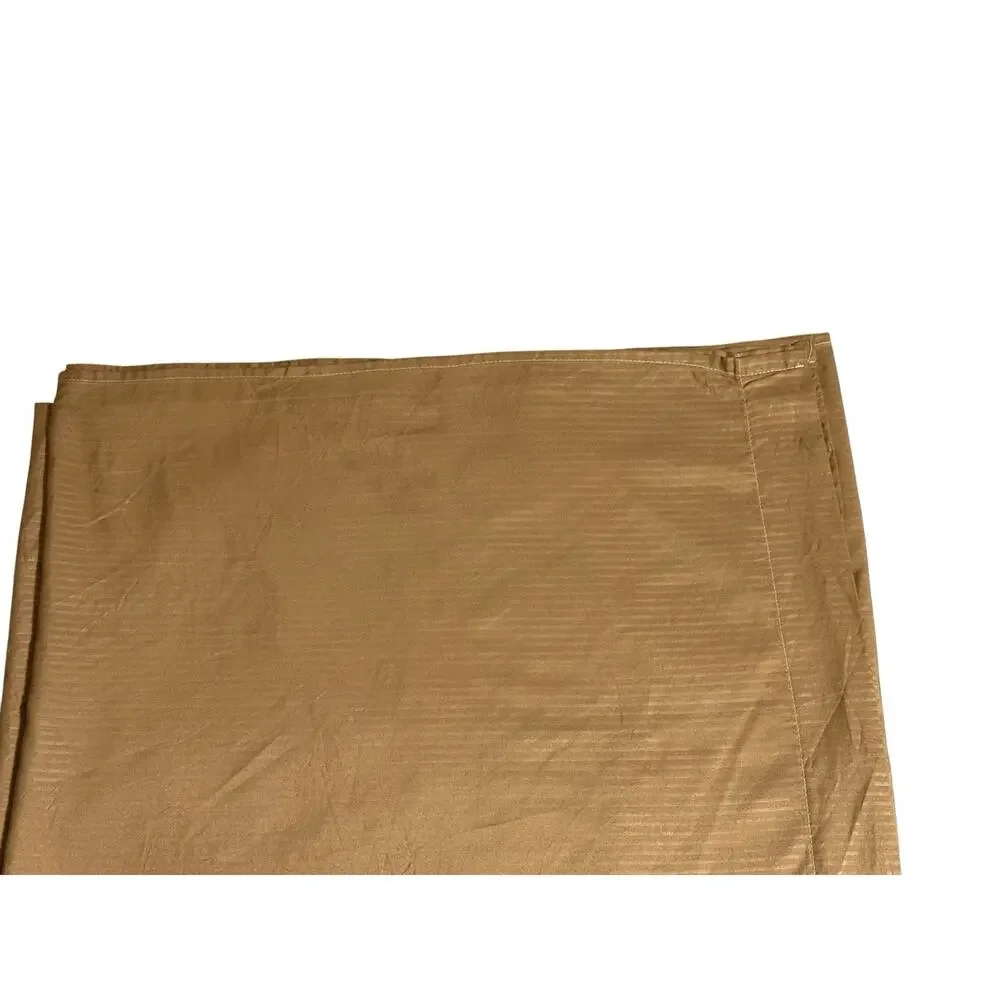 Vintage Damask Stripe Flat Sheet King Size Bedding Brown Copper Microfiber